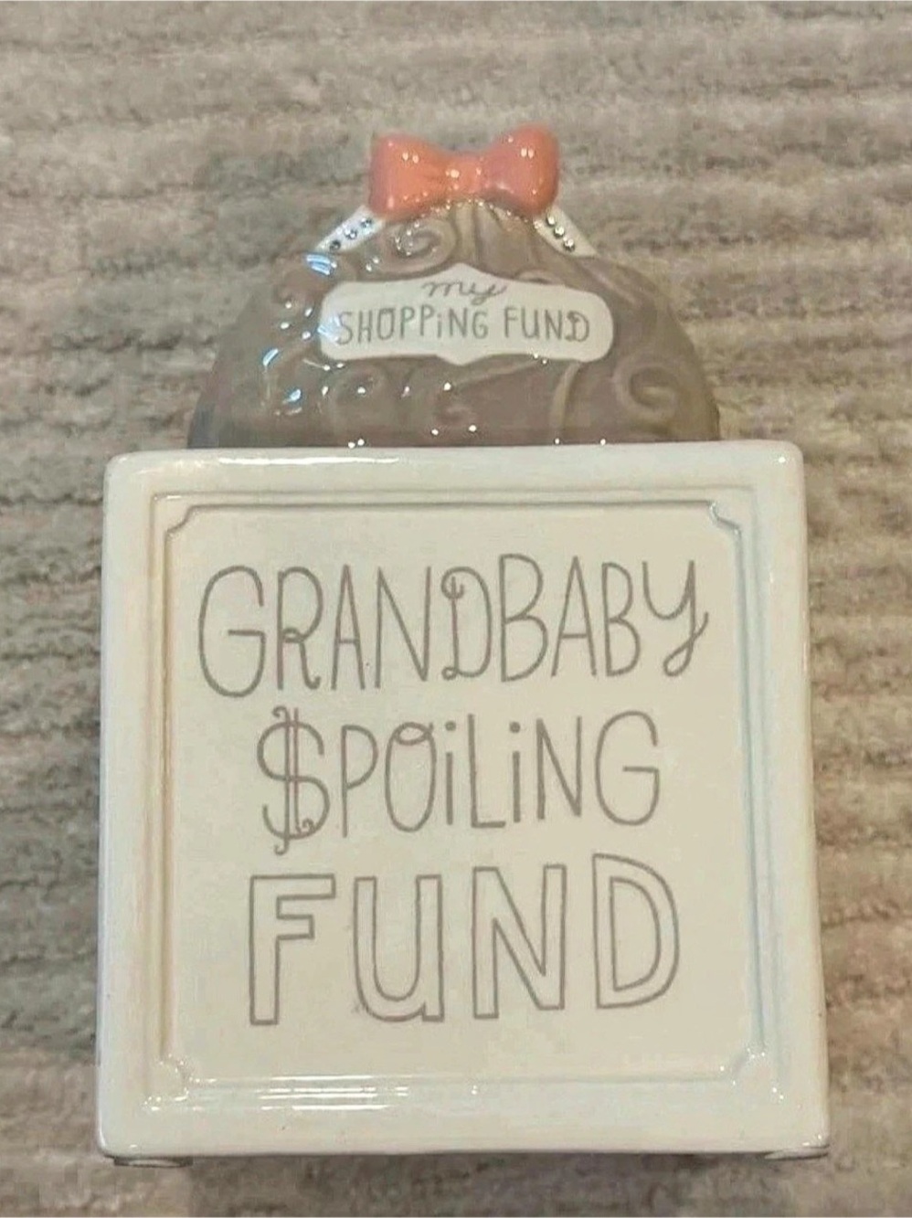 Hallmark Grandbaby Spoiling Fund Ceramic Money Bank Decor